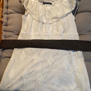 Boston Proper White Pleated Maxi Dress with Cowl Neck